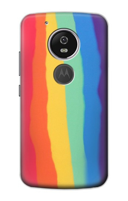S3799 Cute Vertical Watercolor Rainbow Hülle Schutzhülle Taschen für Motorola Moto G6 Play, Moto G6 Forge, Moto E5
