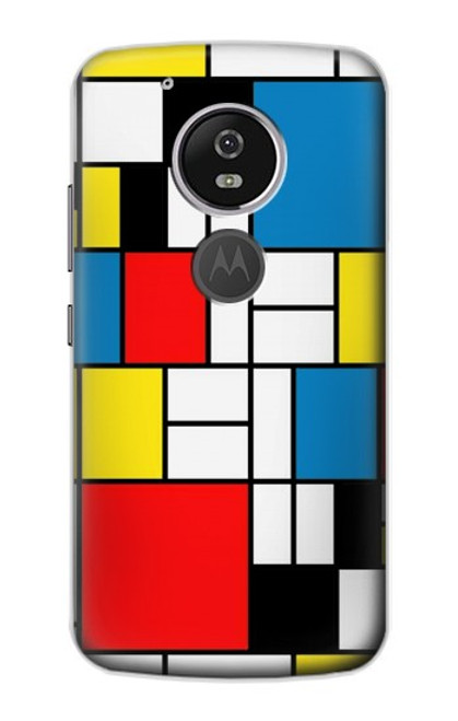 S3814 Piet Mondrian Line Art Composition Hülle Schutzhülle Taschen für Motorola Moto G6 Play, Moto G6 Forge, Moto E5