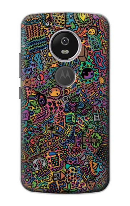 S3815 Psychedelic Art Hülle Schutzhülle Taschen für Motorola Moto G6 Play, Moto G6 Forge, Moto E5