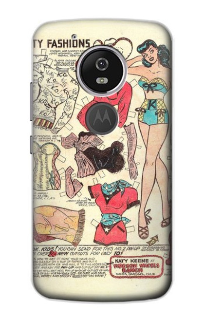 S3820 Vintage Cowgirl Fashion Paper Doll Hülle Schutzhülle Taschen für Motorola Moto G6 Play, Moto G6 Forge, Moto E5