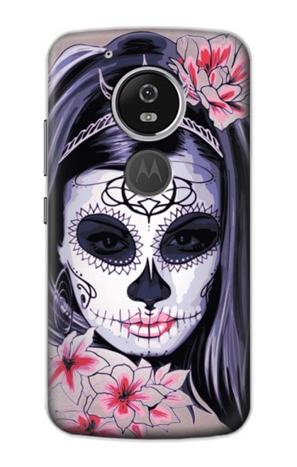 S3821 Sugar Skull Steam Punk Girl Gothic Hülle Schutzhülle Taschen für Motorola Moto G6 Play, Moto G6 Forge, Moto E5