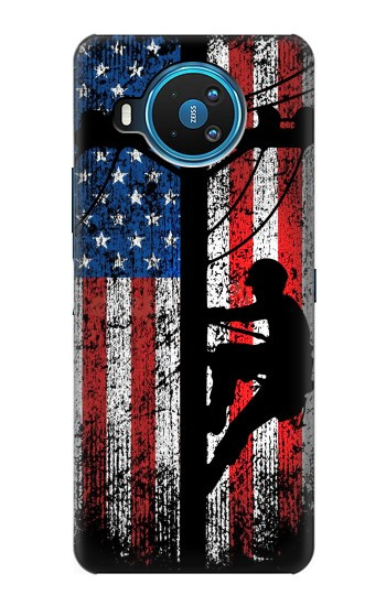 S3803 Electrician Lineman American Flag Hülle Schutzhülle Taschen für Nokia 8.3 5G