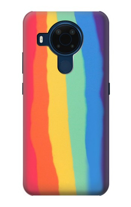 S3799 Cute Vertical Watercolor Rainbow Hülle Schutzhülle Taschen für Nokia 5.4