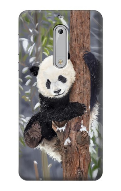 S3793 Cute Baby Panda Snow Painting Hülle Schutzhülle Taschen für Nokia 5