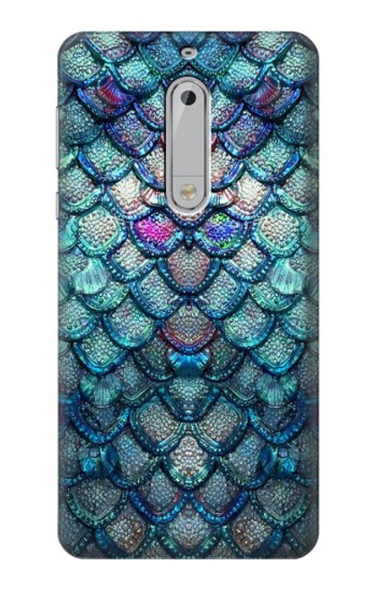 S3809 Mermaid Fish Scale Hülle Schutzhülle Taschen für Nokia 5