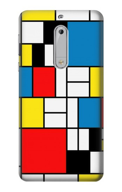 S3814 Piet Mondrian Line Art Composition Hülle Schutzhülle Taschen für Nokia 5