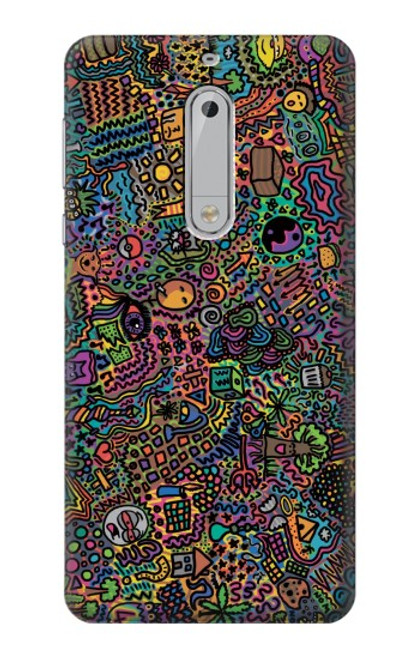 S3815 Psychedelic Art Hülle Schutzhülle Taschen für Nokia 5