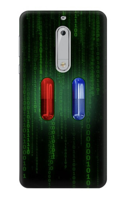 S3816 Red Pill Blue Pill Capsule Hülle Schutzhülle Taschen für Nokia 5