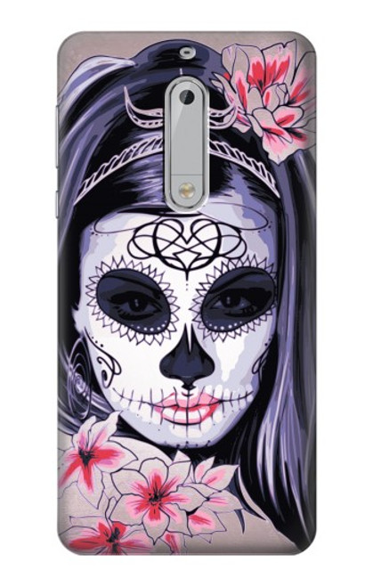 S3821 Sugar Skull Steam Punk Girl Gothic Hülle Schutzhülle Taschen für Nokia 5