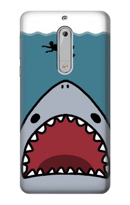 S3825 Cartoon Shark Sea Diving Hülle Schutzhülle Taschen für Nokia 5