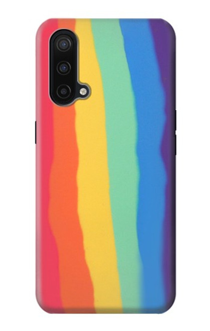 S3799 Cute Vertical Watercolor Rainbow Hülle Schutzhülle Taschen für OnePlus Nord CE 5G