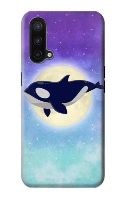 S3807 Killer Whale Orca Moon Pastel Fantasy Hülle Schutzhülle Taschen für OnePlus Nord CE 5G