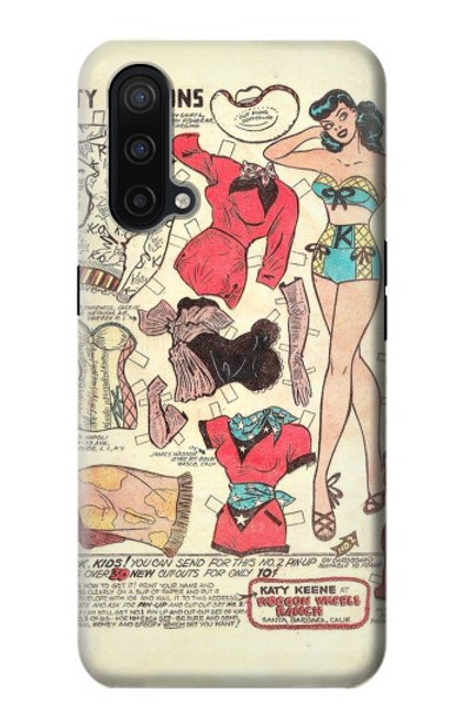 S3820 Vintage Cowgirl Fashion Paper Doll Hülle Schutzhülle Taschen für OnePlus Nord CE 5G