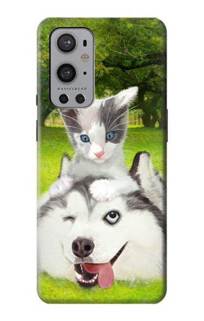 S3795 Grumpy Kitten Cat Playful Siberian Husky Dog Paint Hülle Schutzhülle Taschen für OnePlus 9 Pro