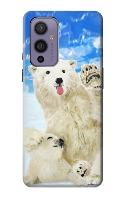 S3794 Arctic Polar Bear in Love with Seal Paint Hülle Schutzhülle Taschen für OnePlus 9