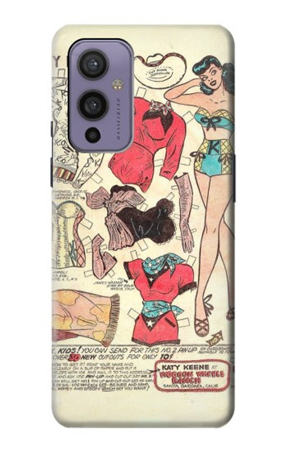 S3820 Vintage Cowgirl Fashion Paper Doll Hülle Schutzhülle Taschen für OnePlus 9