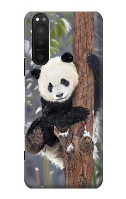 S3793 Cute Baby Panda Snow Painting Hülle Schutzhülle Taschen für Sony Xperia 5 II