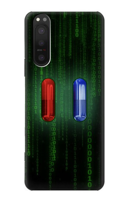 S3816 Red Pill Blue Pill Capsule Hülle Schutzhülle Taschen für Sony Xperia 5 II