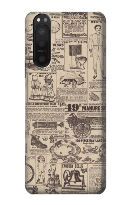 S3819 Retro Vintage Paper Hülle Schutzhülle Taschen für Sony Xperia 5 II