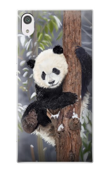 S3793 Cute Baby Panda Snow Painting Hülle Schutzhülle Taschen für Sony Xperia XA1