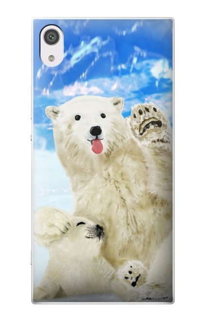 S3794 Arctic Polar Bear in Love with Seal Paint Hülle Schutzhülle Taschen für Sony Xperia XA1