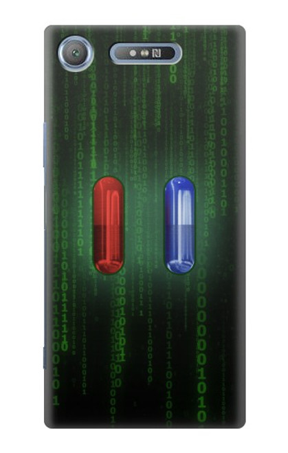 S3816 Red Pill Blue Pill Capsule Hülle Schutzhülle Taschen für Sony Xperia XZ1