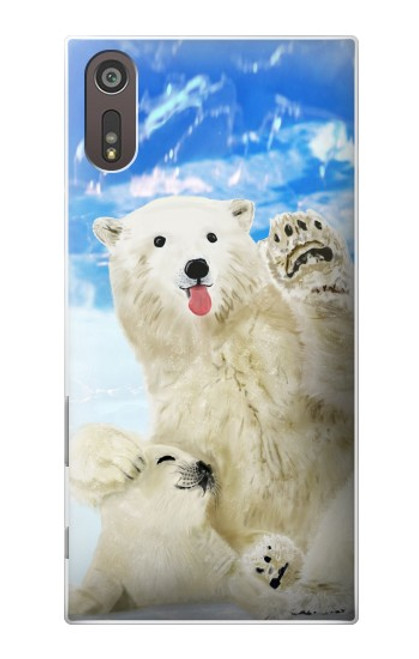 S3794 Arctic Polar Bear in Love with Seal Paint Hülle Schutzhülle Taschen für Sony Xperia XZ