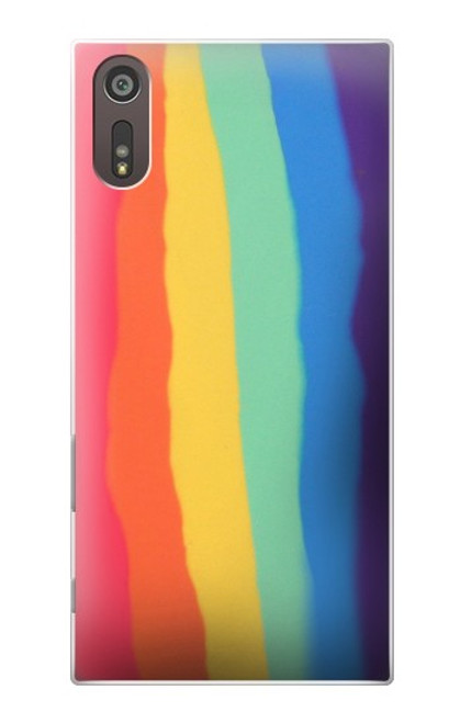 S3799 Cute Vertical Watercolor Rainbow Hülle Schutzhülle Taschen für Sony Xperia XZ