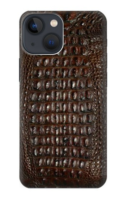 S2850 Brown Skin Alligator Graphic Printed Hülle Schutzhülle Taschen für iPhone 13 mini