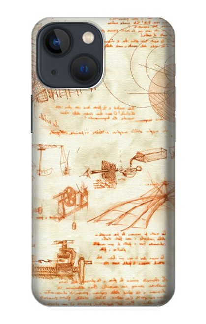 S0566 Technical Drawing Da Vinci Hülle Schutzhülle Taschen für iPhone 13
