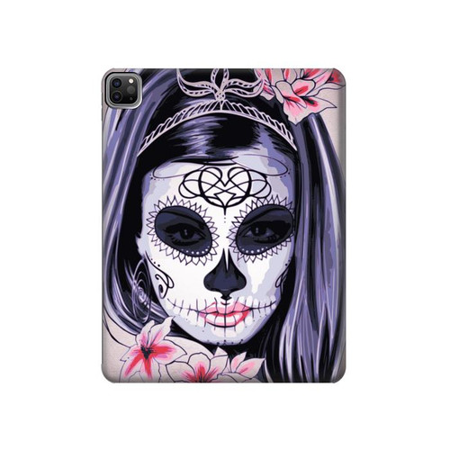 S3821 Sugar Skull Steam Punk Girl Gothic Hülle Schutzhülle Taschen für iPad Pro 12.9 (2022, 2021, 2020, 2018), iPad Air 13 (2025, 2024)