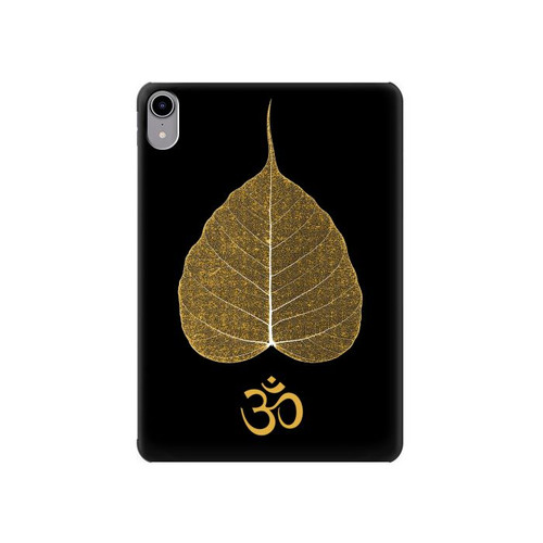 S2331 Gold Leaf Buddhist Om Symbol Hülle Schutzhülle Taschen für iPad mini 6, iPad mini (2021)