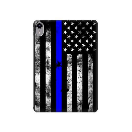 S3244 Thin Blue Line USA Hülle Schutzhülle Taschen für iPad mini 6 7, iPad mini (2021,2024)