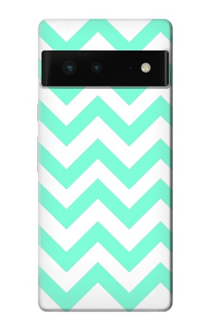 S1723 Mint Chevron Zigzag Hülle Schutzhülle Taschen für Google Pixel 6