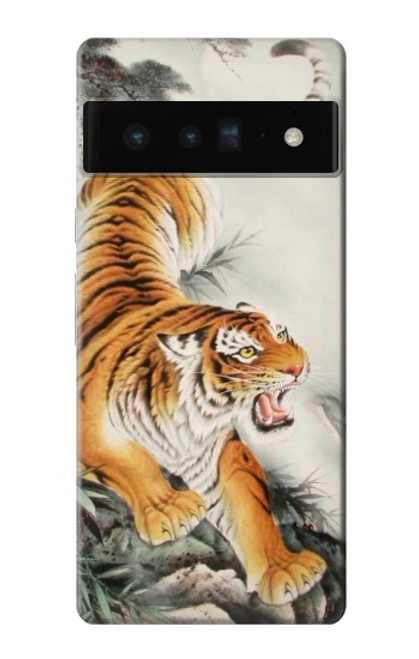 S2751 Chinese Tiger Brush Painting Hülle Schutzhülle Taschen für Google Pixel 6 Pro