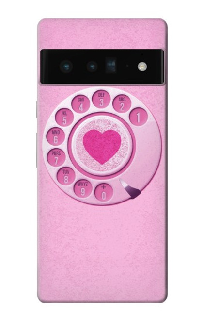 S2847 Pink Retro Rotary Phone Hülle Schutzhülle Taschen für Google Pixel 6 Pro