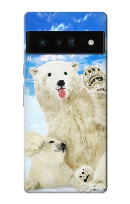 S3794 Arctic Polar Bear in Love with Seal Paint Hülle Schutzhülle Taschen für Google Pixel 6 Pro