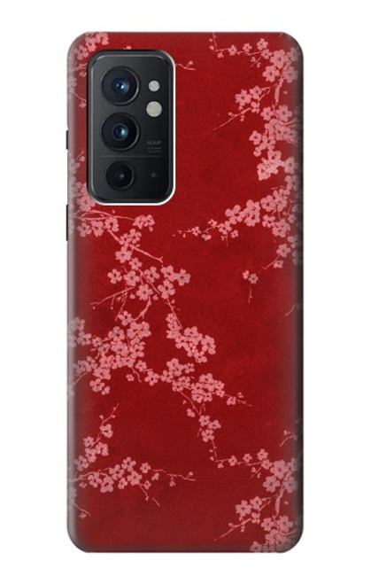 S3817 Red Floral Cherry blossom Pattern Hülle Schutzhülle Taschen für OnePlus 9RT 5G