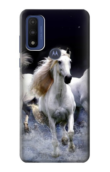 S0246 White Horse Hülle Schutzhülle Taschen für Motorola G Pure