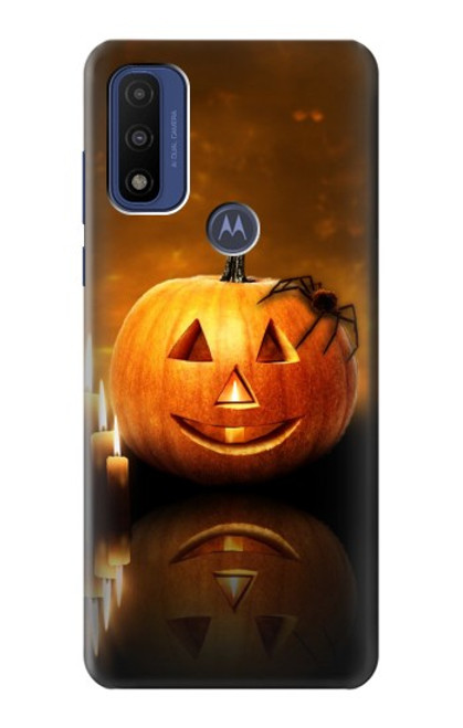 S1083 Pumpkin Spider Candles Halloween Hülle Schutzhülle Taschen für Motorola G Pure