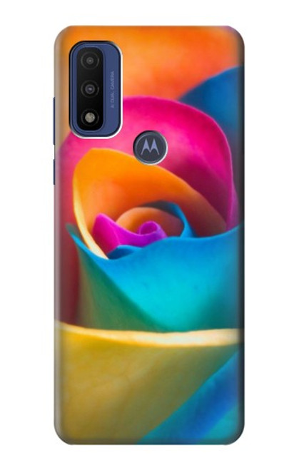 S1671 Rainbow Colorful Rose Hülle Schutzhülle Taschen für Motorola G Pure