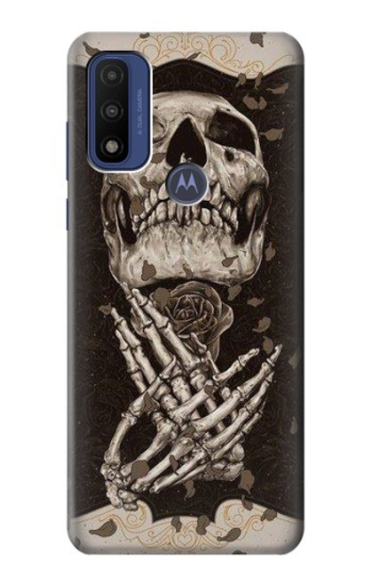 S1676 Skull Rose Hülle Schutzhülle Taschen für Motorola G Pure