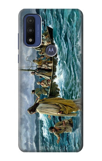 S1722 Jesus Walk on The Sea Hülle Schutzhülle Taschen für Motorola G Pure