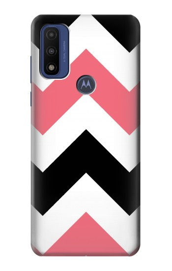 S1849 Pink Black Chevron Zigzag Hülle Schutzhülle Taschen für Motorola G Pure