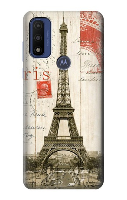 S2108 Eiffel Tower Paris Postcard Hülle Schutzhülle Taschen für Motorola G Pure
