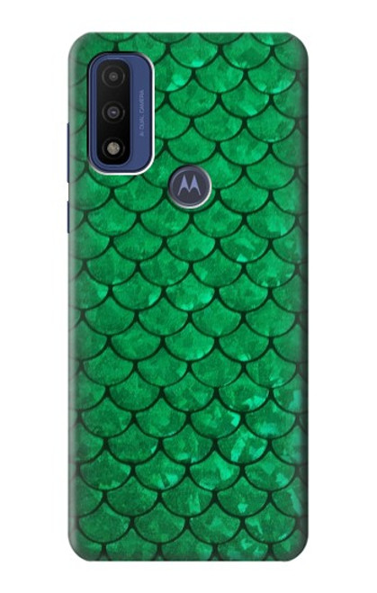 S2704 Green Fish Scale Pattern Graphic Hülle Schutzhülle Taschen für Motorola G Pure