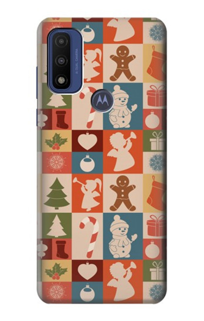 S2854 Cute Xmas Pattern Hülle Schutzhülle Taschen für Motorola G Pure