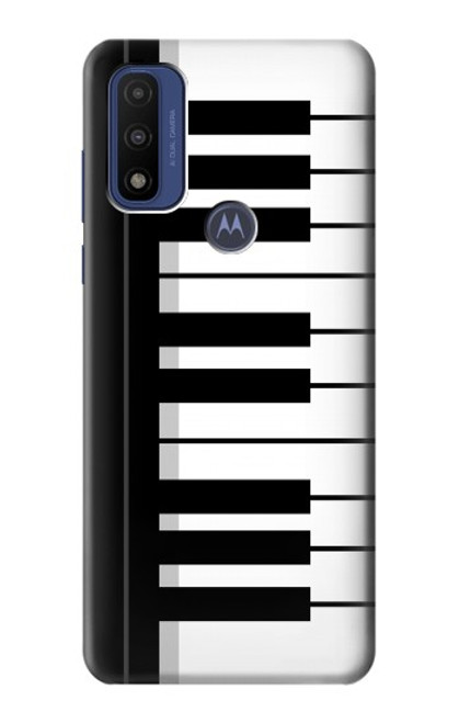 S3078 Black and White Piano Keyboard Hülle Schutzhülle Taschen für Motorola G Pure