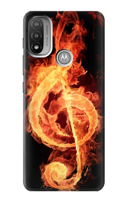 S0493 Music Note Burn Hülle Schutzhülle Taschen für Motorola Moto E20,E30,E40