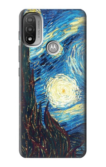 S0582 Van Gogh Starry Nights Hülle Schutzhülle Taschen für Motorola Moto E20,E30,E40